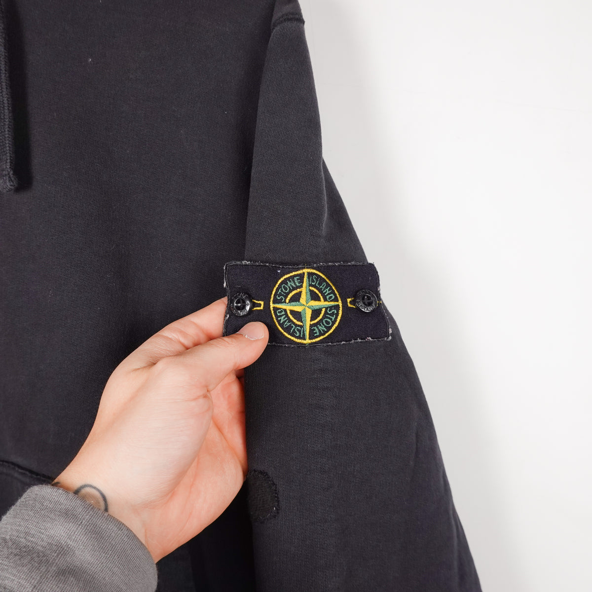 Stone Island Black Hoodie - Size L