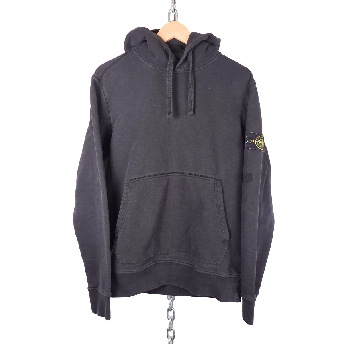 Stone Island Black Hoodie - Size L