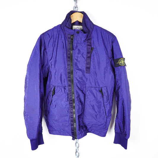 Stone Island Nylon Metal Watro Jacquard Design Navy Jacket - Size S