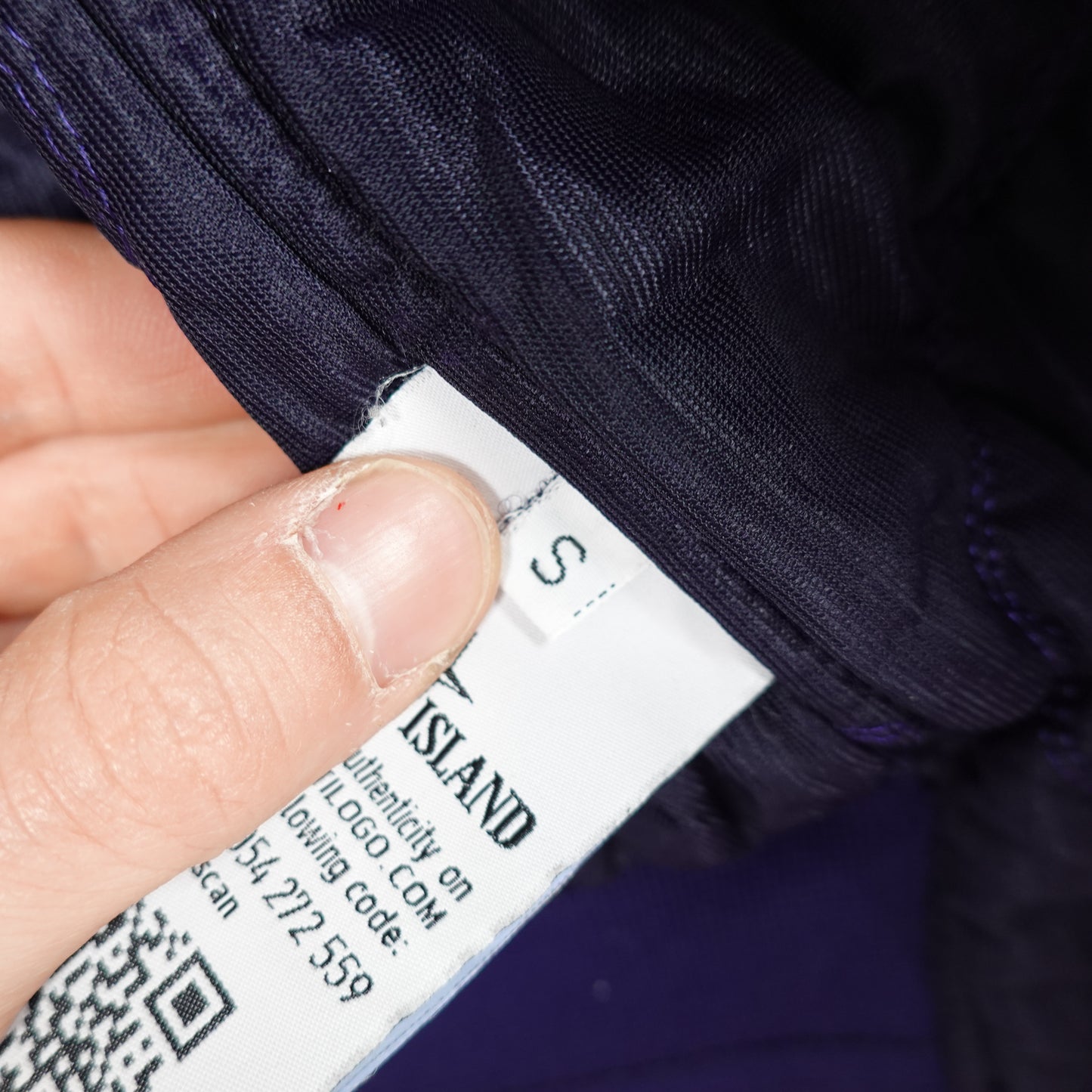 Stone Island Nylon Metal Watro Jacquard Design Navy Jacket - Size S