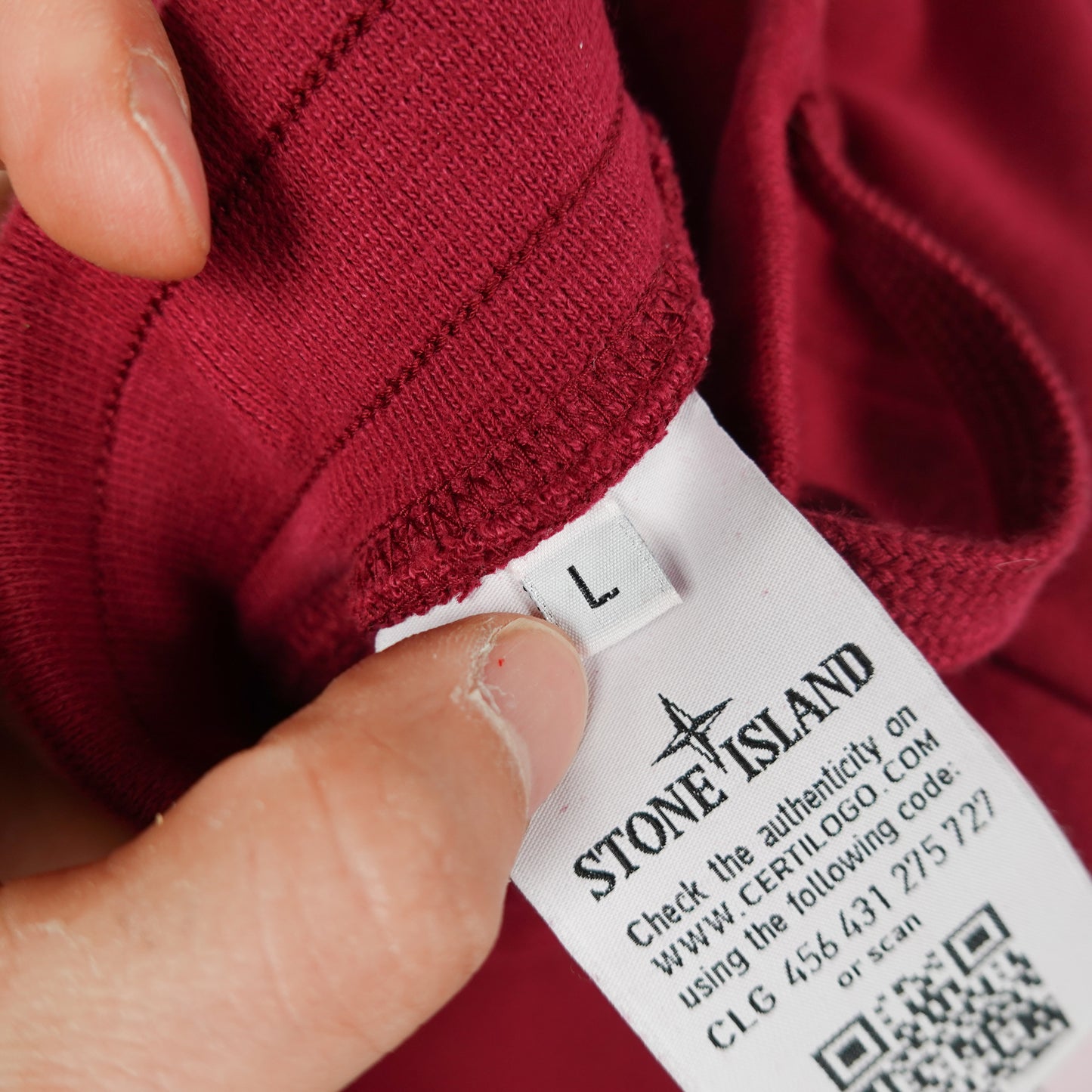 Stone Island Maroon Sweatpants - Size L