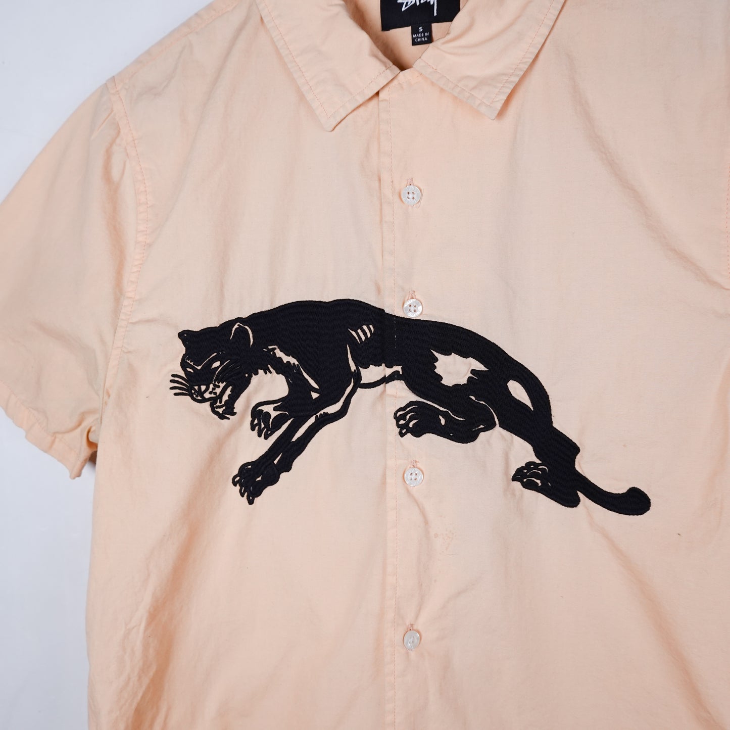 Stussy Embroider Panther Button up -Size S