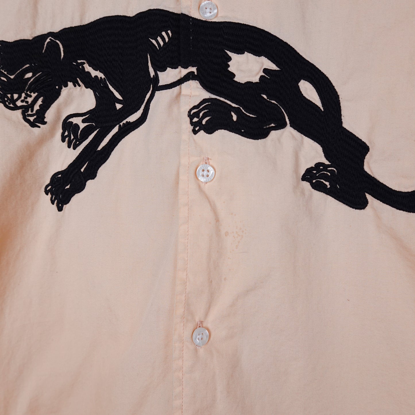 Stussy Embroider Panther Button up -Size S