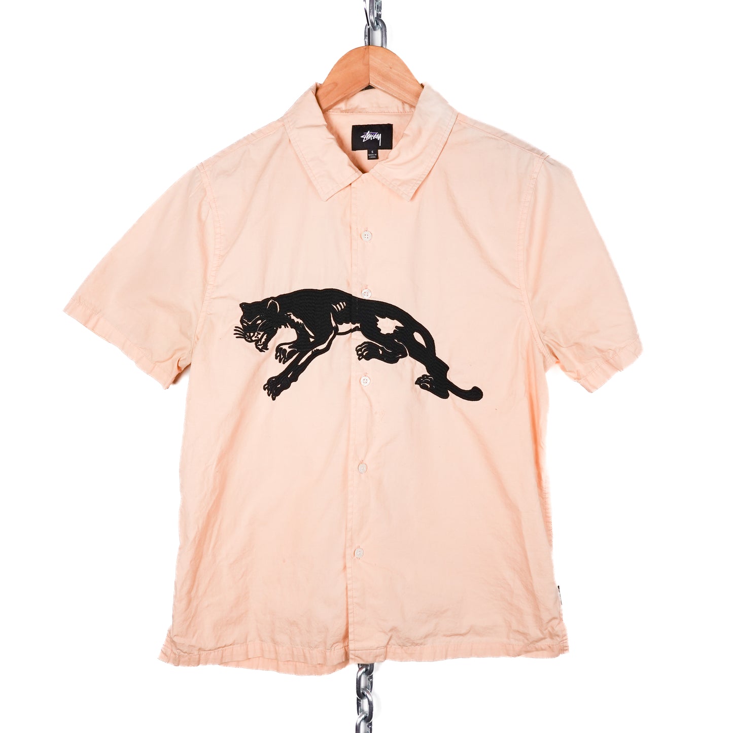 Stussy Embroider Panther Button up -Size S