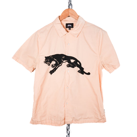 Stussy Embroider Panther Button up -Size S