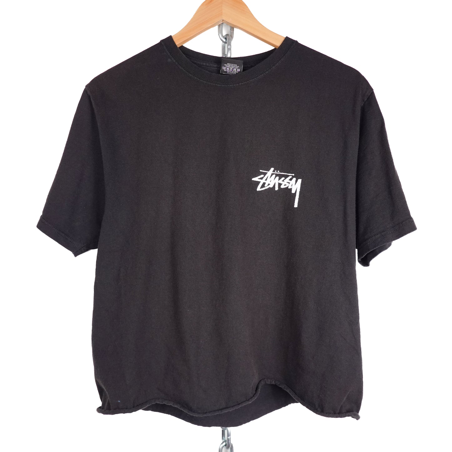 Stussy Chain Wheel Cropped Tee - Size M