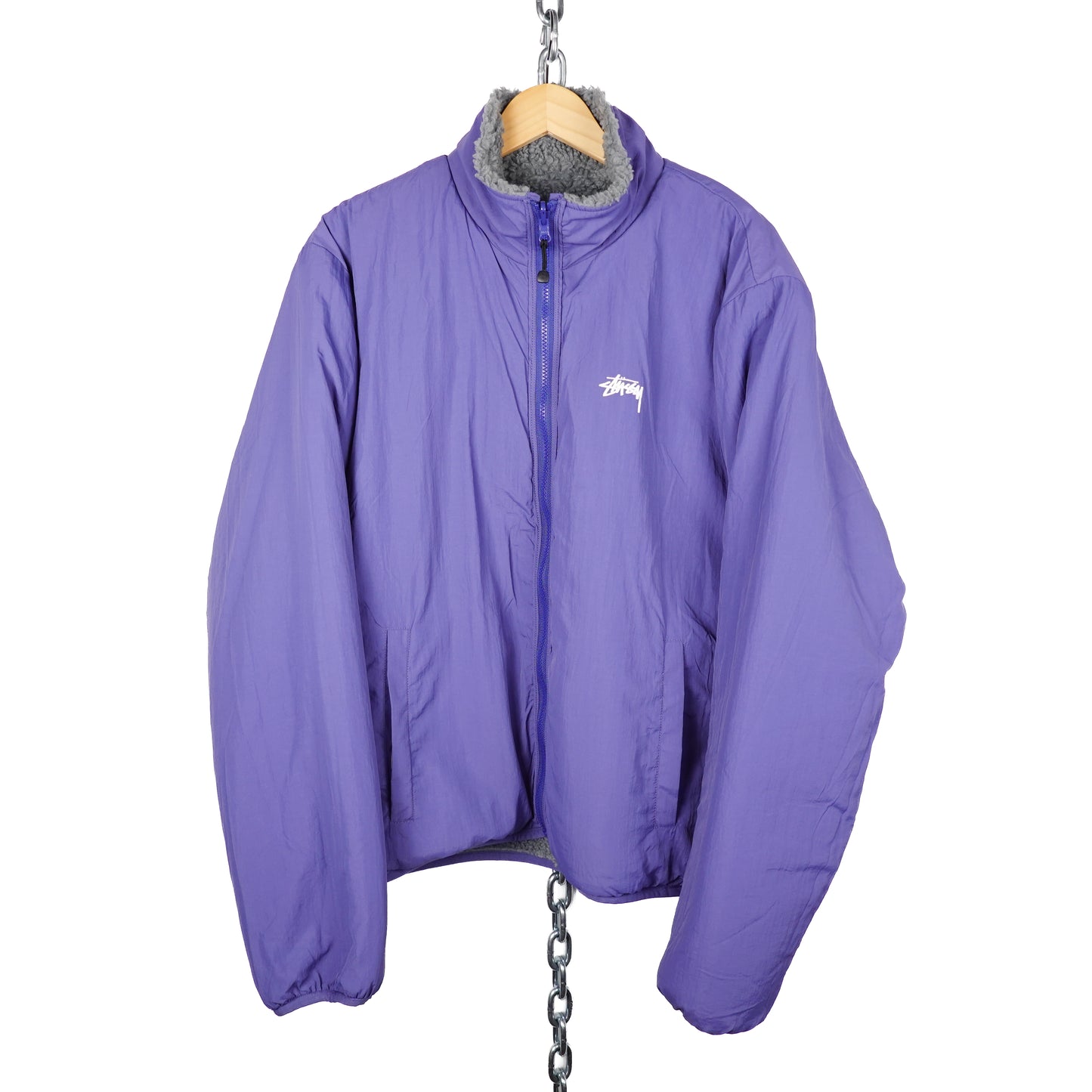Stussy Reversible Sherpa Fleece Jacket - Size XL
