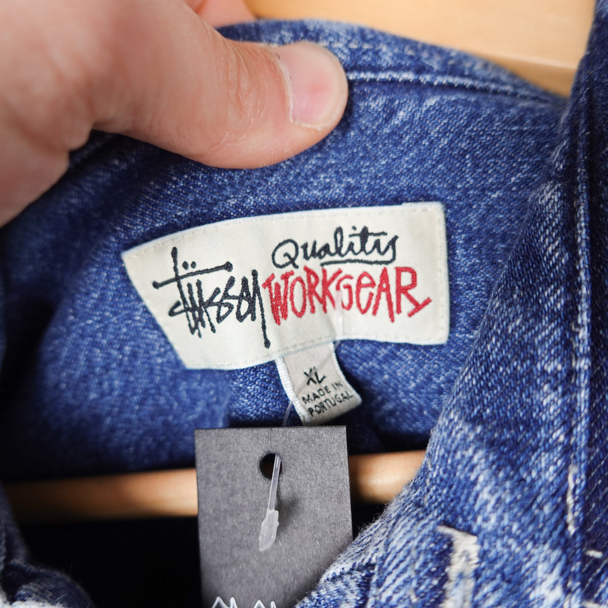 Stussy Denim Pearl Snap Button Up - Size XL