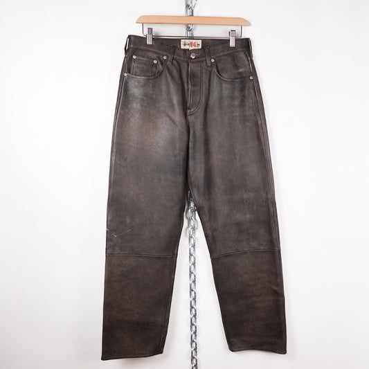 Stussy Big Ol Lamb Leather Pants - Size 28