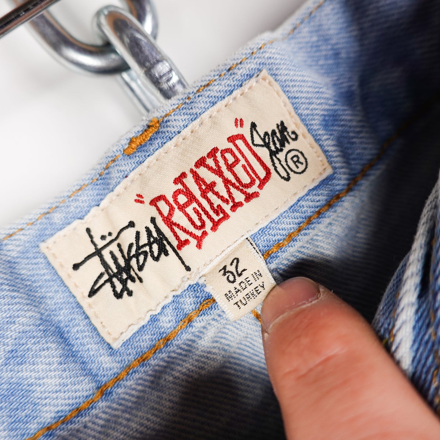 Stussy Relaxed Fit Light Wash Jeans - Size 32