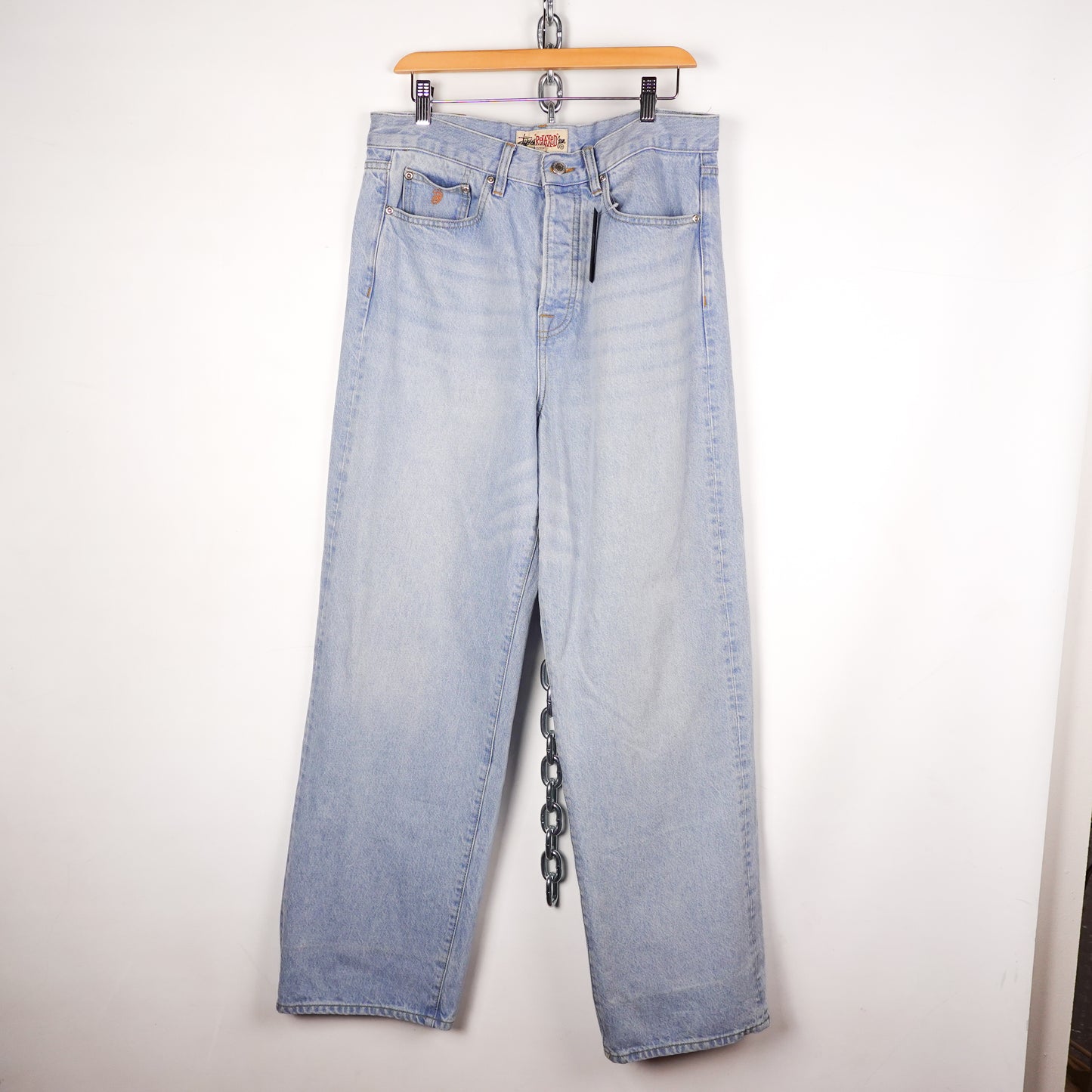 Stussy Relaxed Fit Light Wash Jeans - Size 32