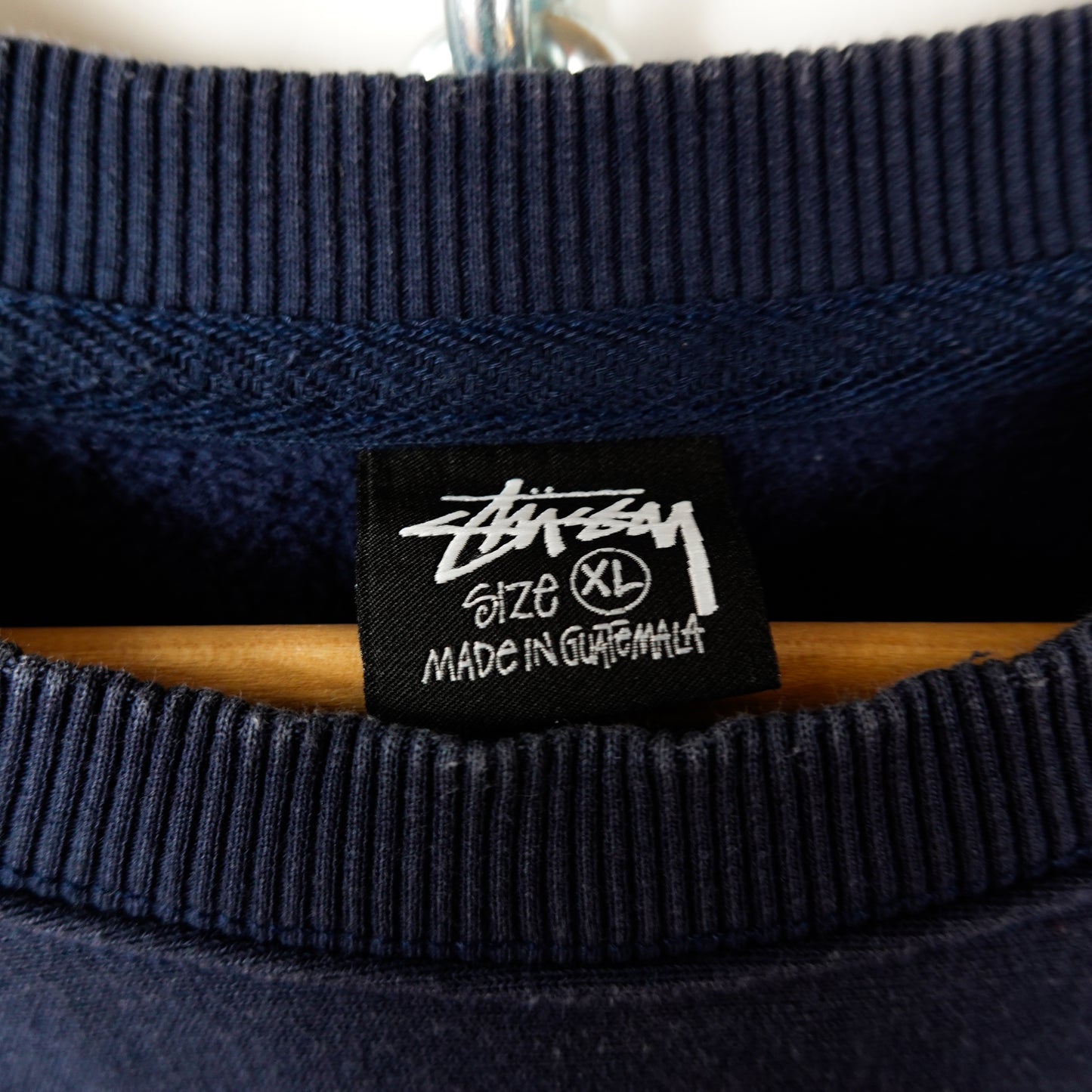Stussy Logo Crewneck Navy - Size XL Neck Label