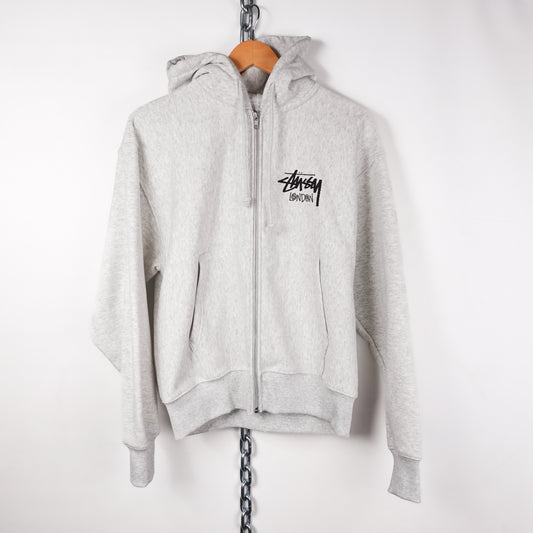 Stussy London Grey Zip Hoodie - Size S