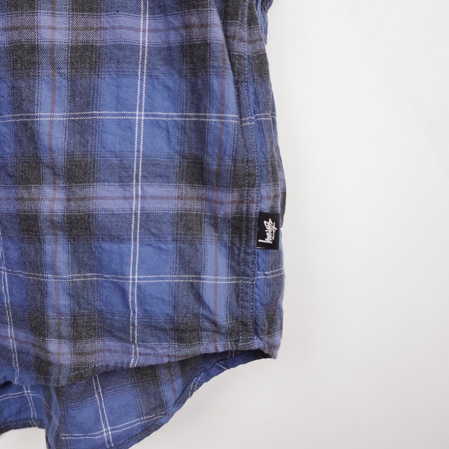 Stussy Blue Plaid Flannel - Size S