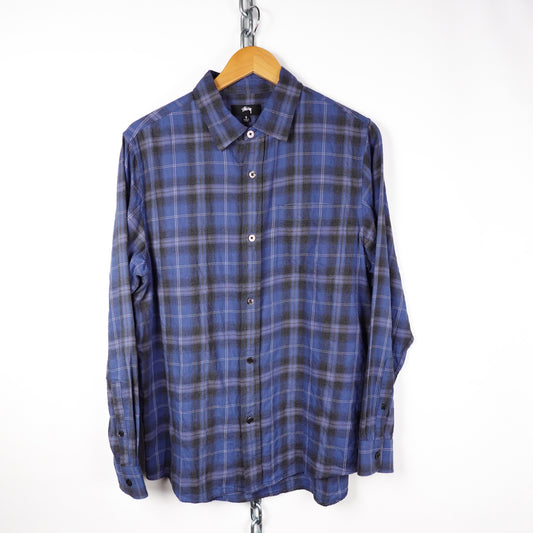 Stussy Blue Plaid Flannel - Size S