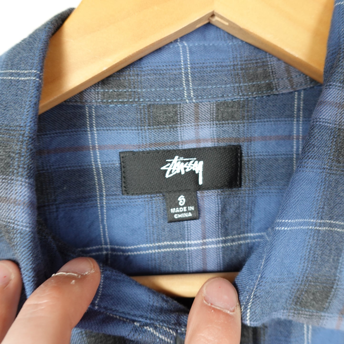 Stussy Blue Plaid Flannel - Size S