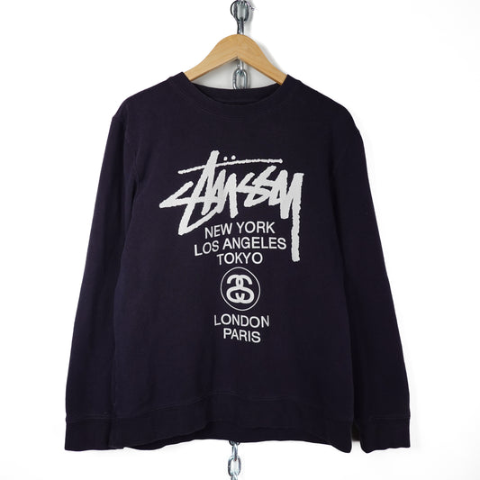 Stussy Navy Crew Neck - Size L