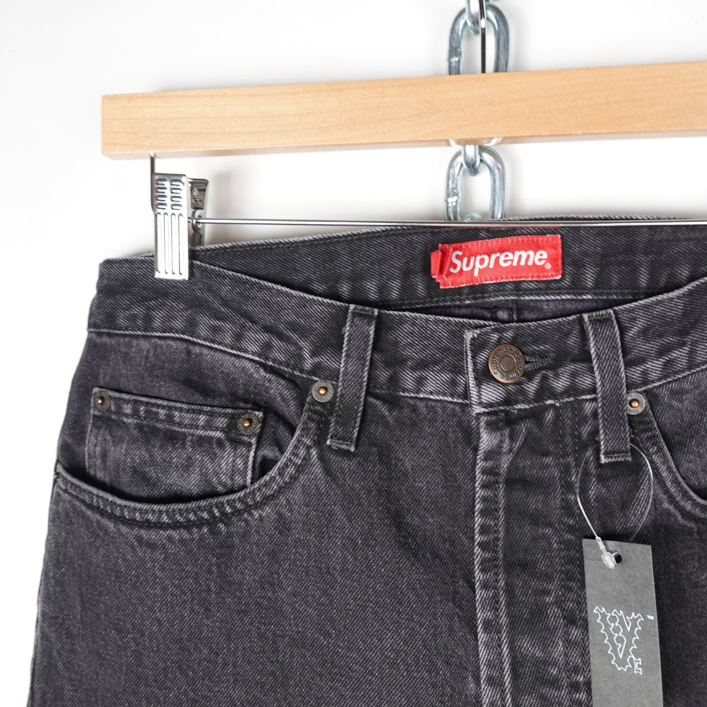 Supreme Stone Washed Slim Fit Black Pant - Size 30
