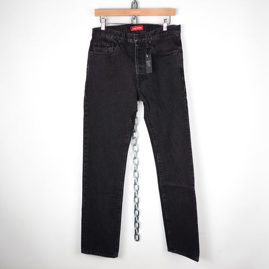 Supreme Stone Washed Slim Fit Black Pant - Size 30