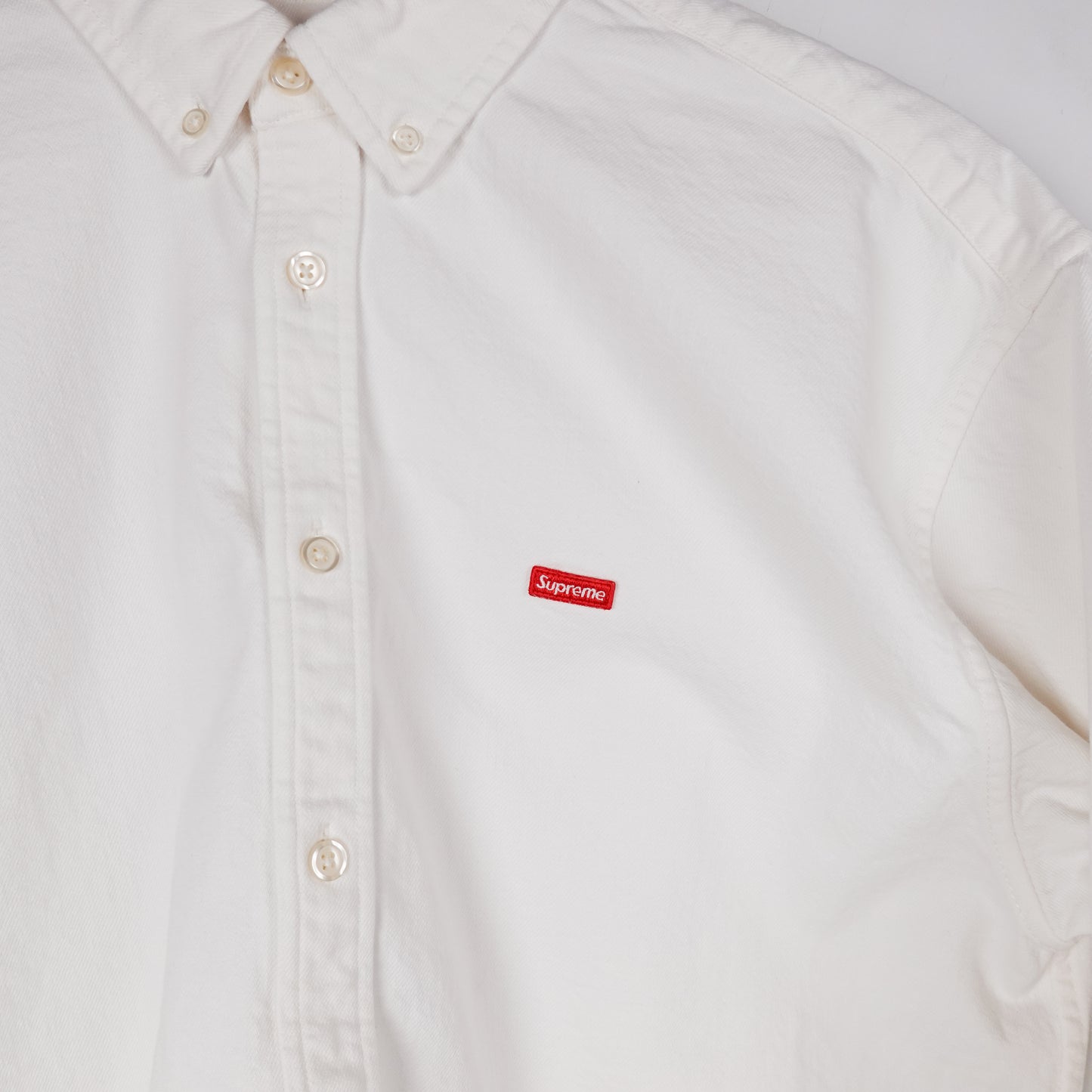 SS25 Supreme Small Box White Denim Shirt - Size M