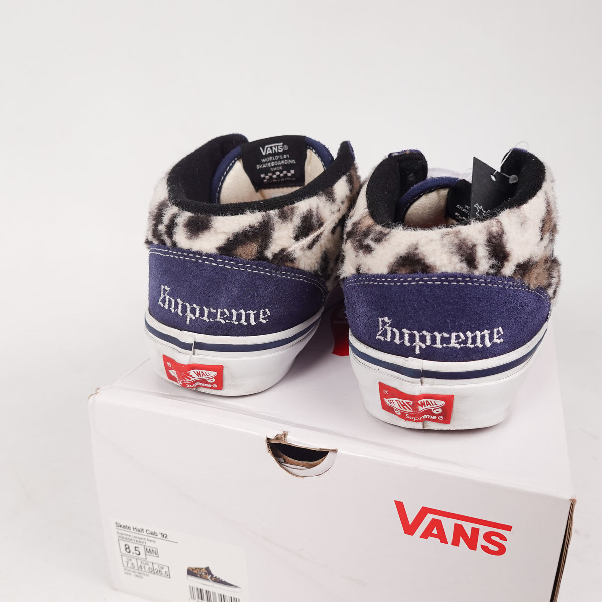 Supreme Vans Half Cab Leopard Navy - Size 8.5
