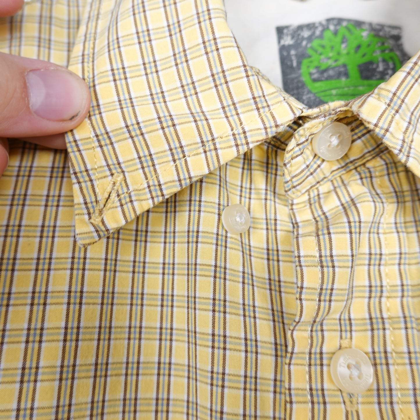 Vintage Timberland Yellow Button Up - Size M