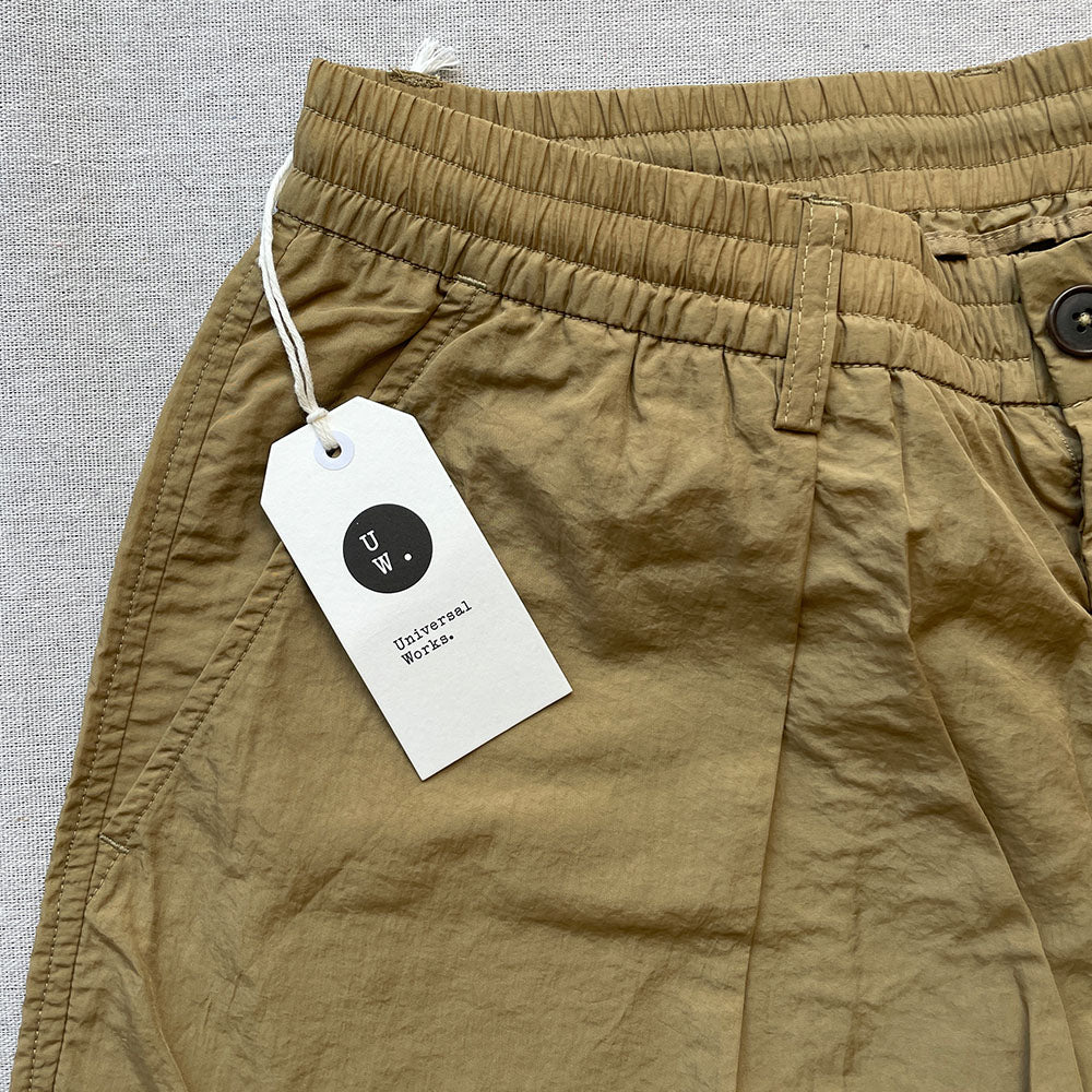 Universal Works / Pleated Track Short Recycled Nylon Tech Sand