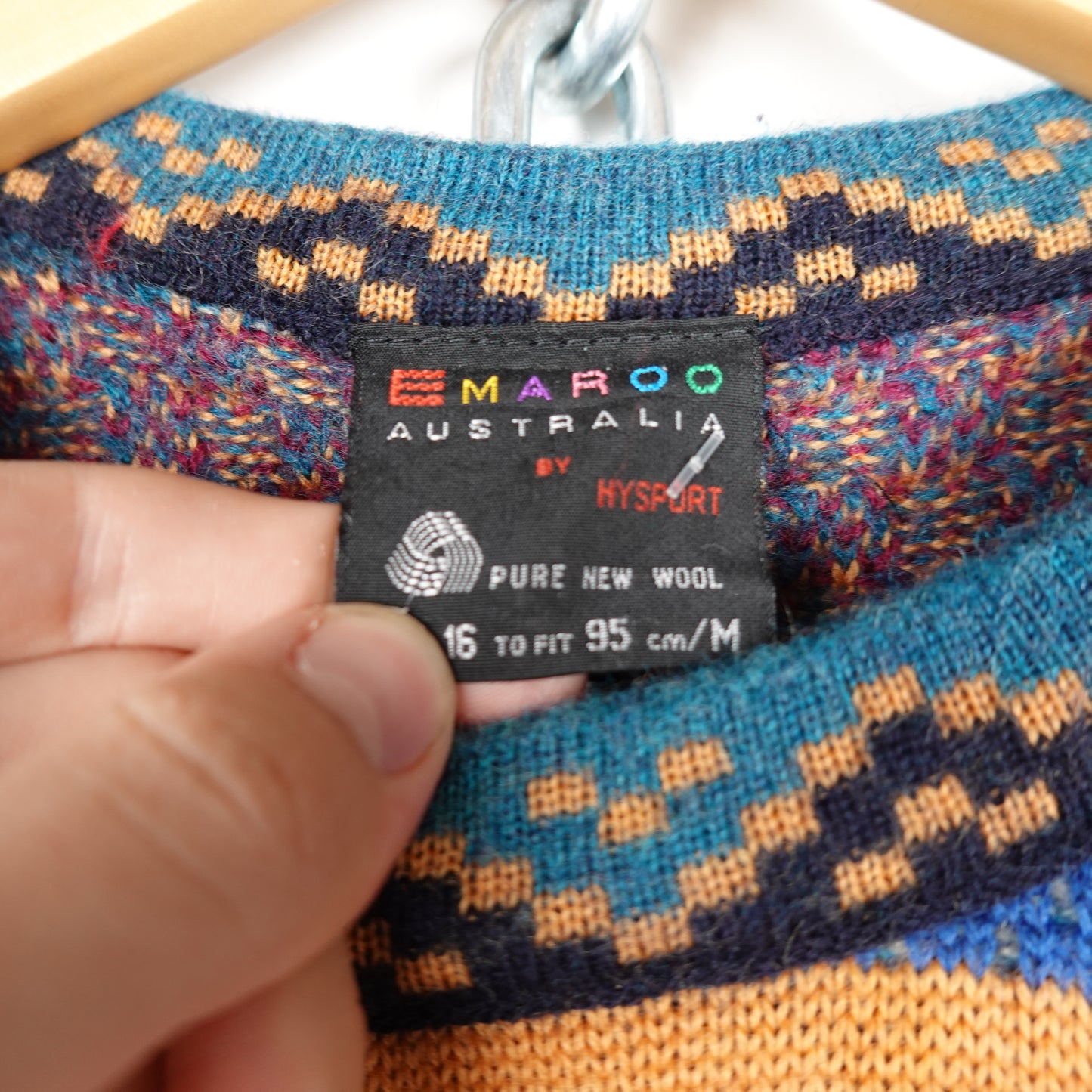 1990s Emaroo Australia 3D Knit Sweater - Size M