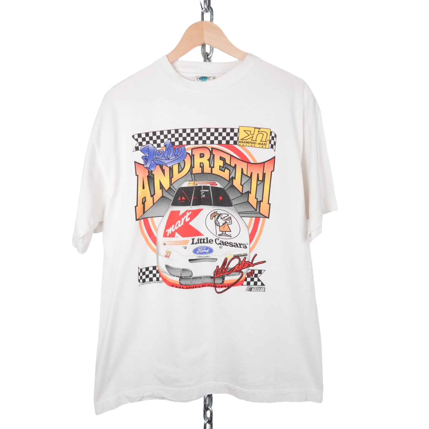 1990s John Andretti Racing Tee - Size XL