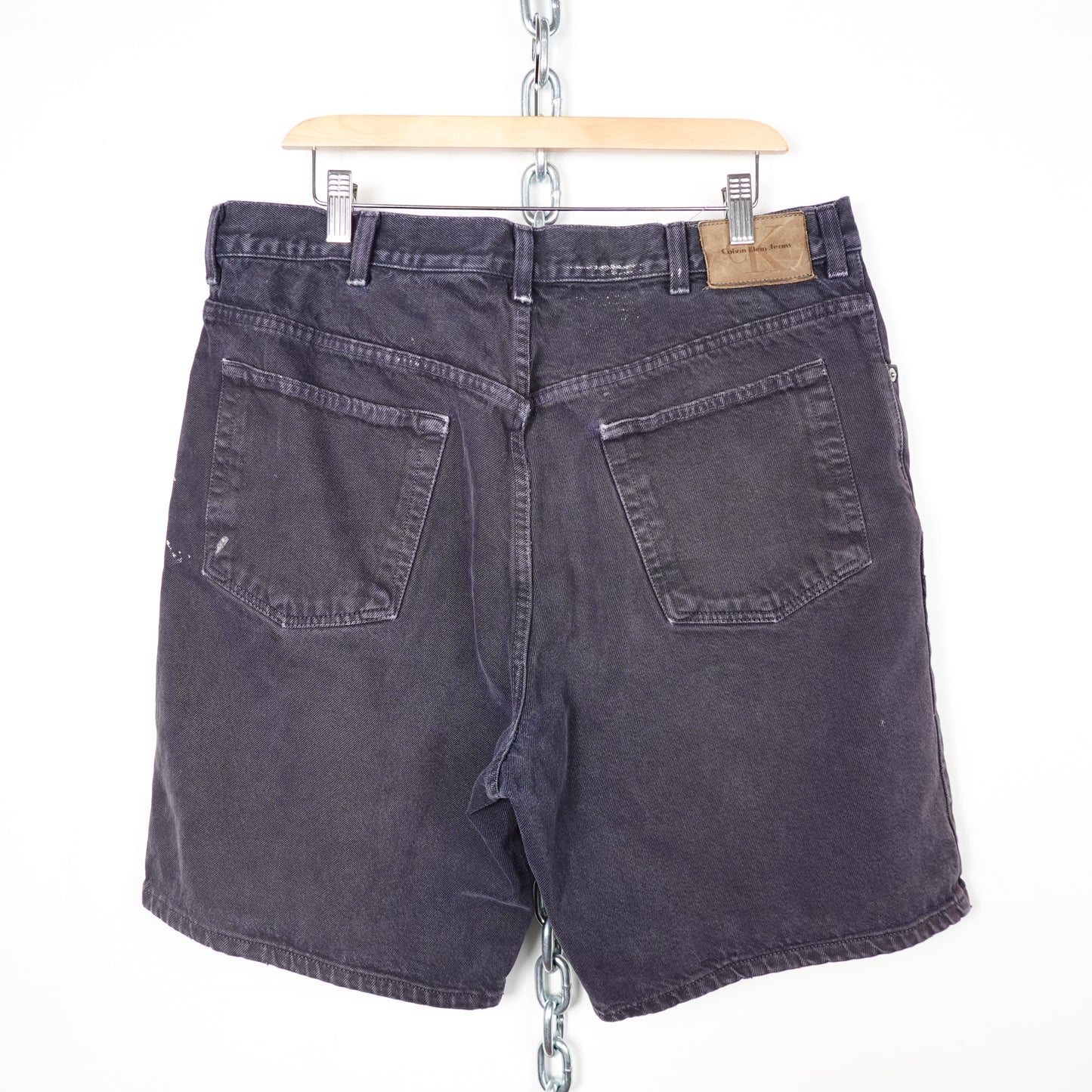 Vintage Calvin Klein Black Denim Shorts - Size 35