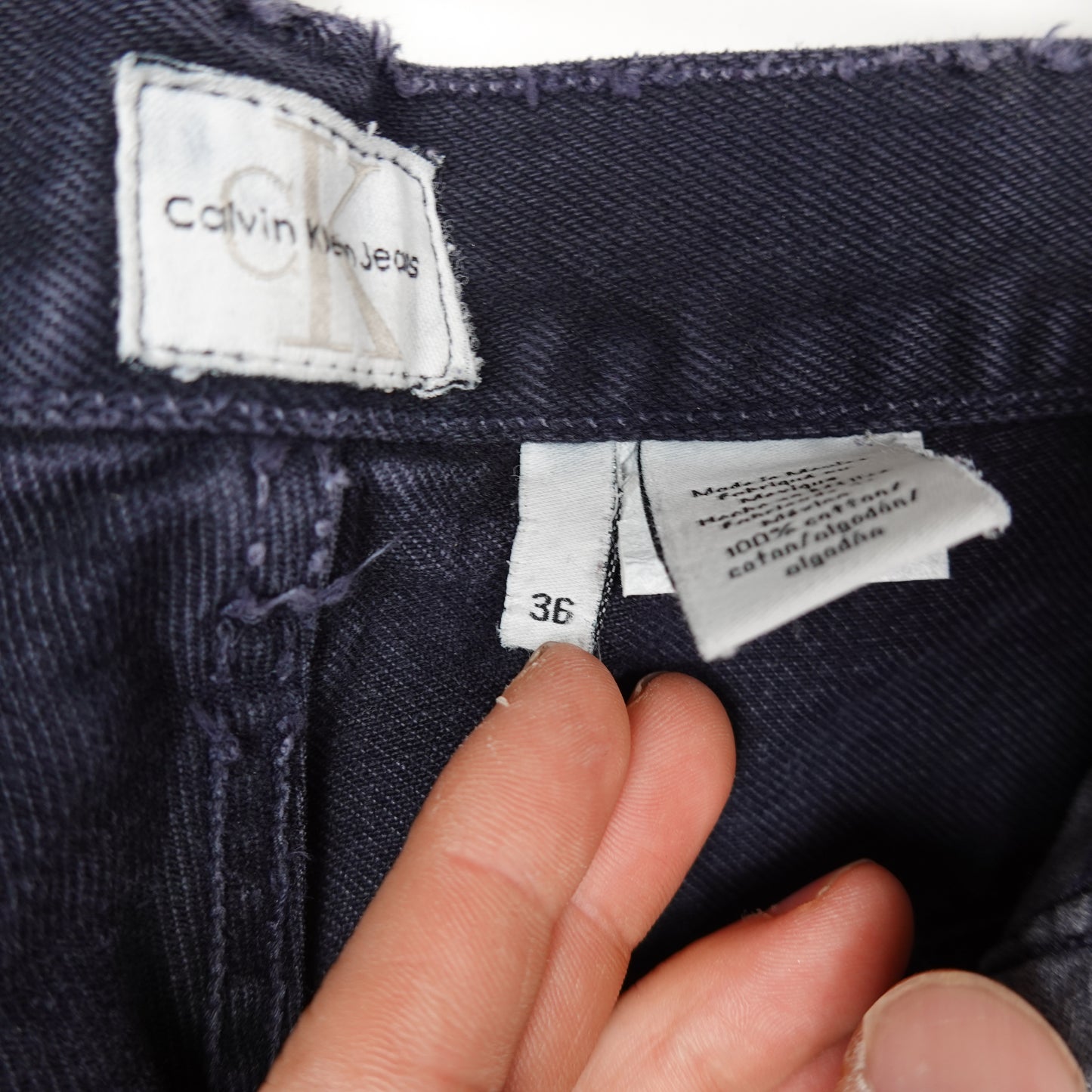 Vintage Calvin Klein Black Denim Shorts - Size 35