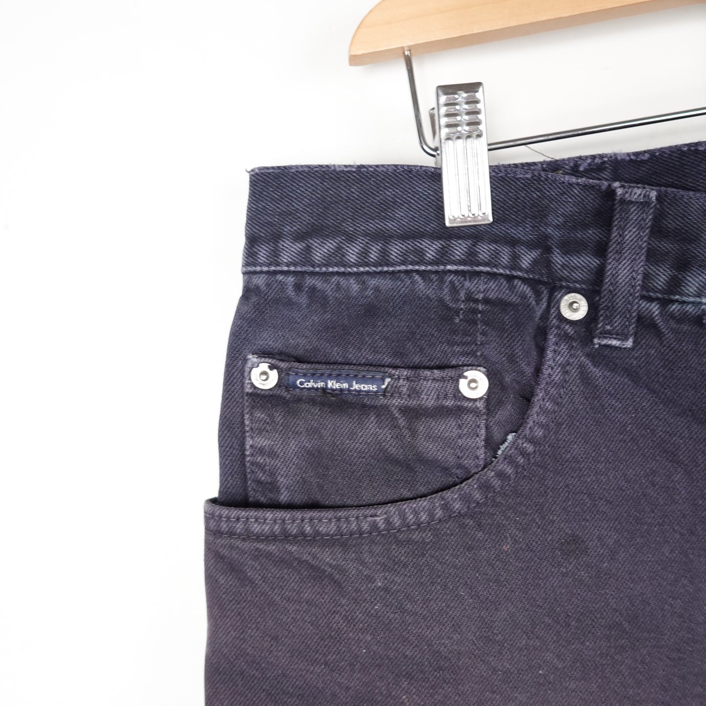Vintage Calvin Klein Black Denim Shorts - Size 35