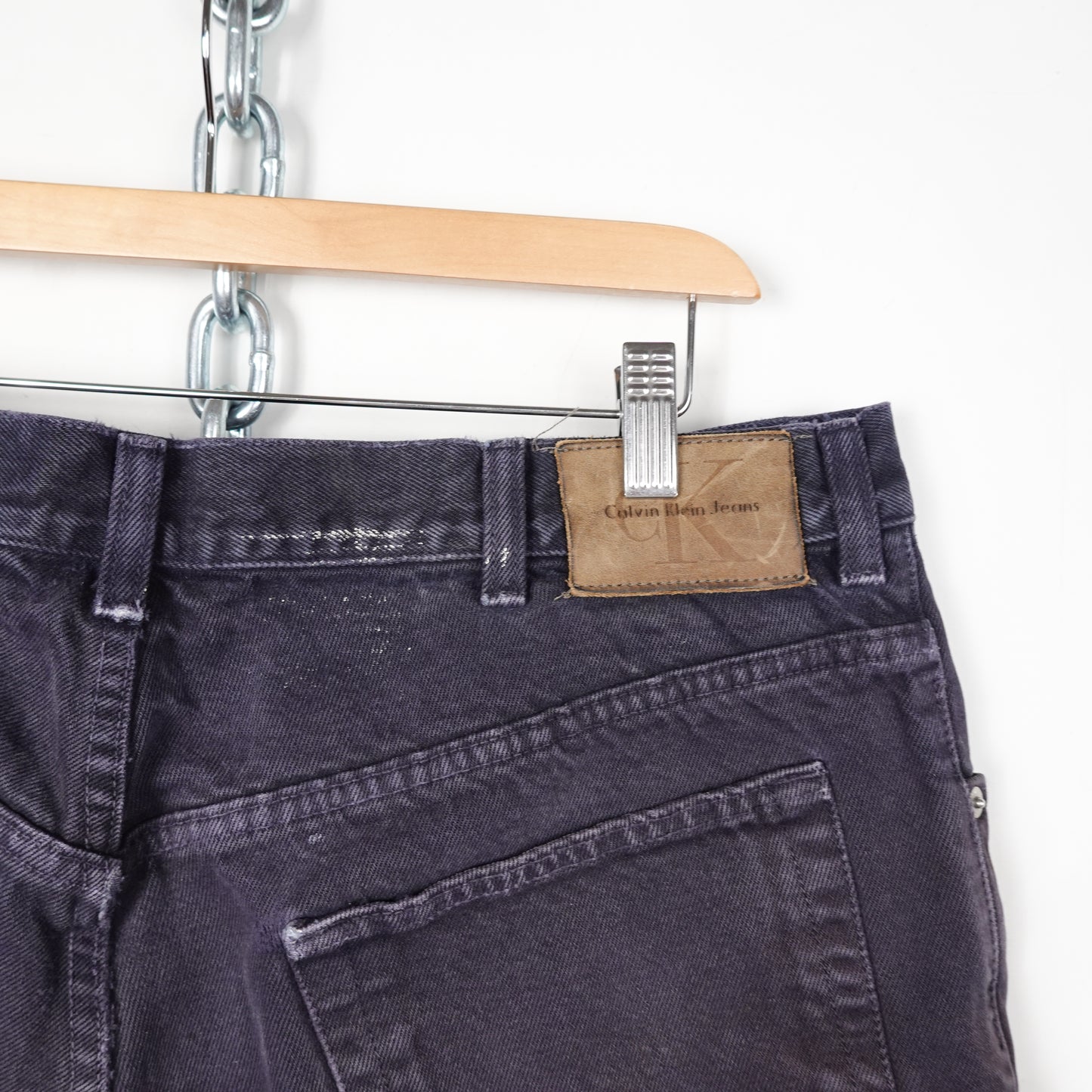 Vintage Calvin Klein Black Denim Shorts - Size 35
