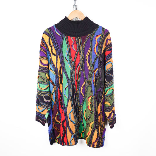 Vintage Coogi Turtleneck 3D Knit Sweater - Size L