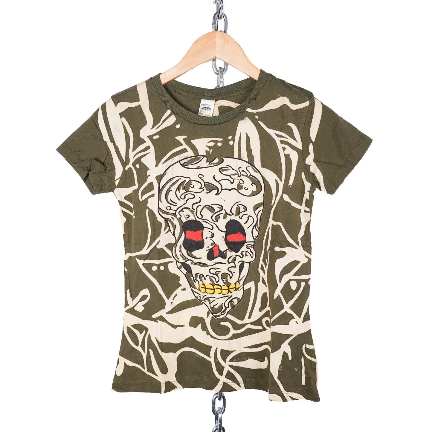 Ed Hardy Women's Green Skull Tee - Multiple Sizes