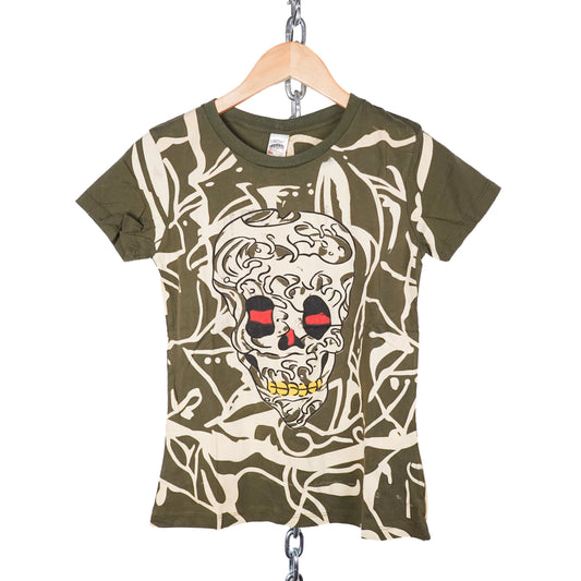 Ed Hardy Women's Green Skull Tee - Multiple Sizes