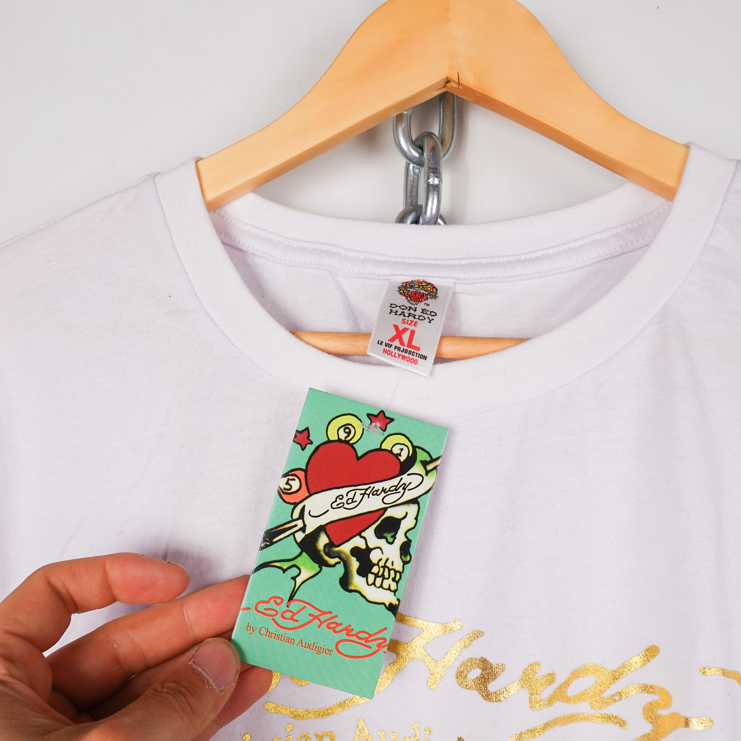 Ed Hardy White Tee - Size XL