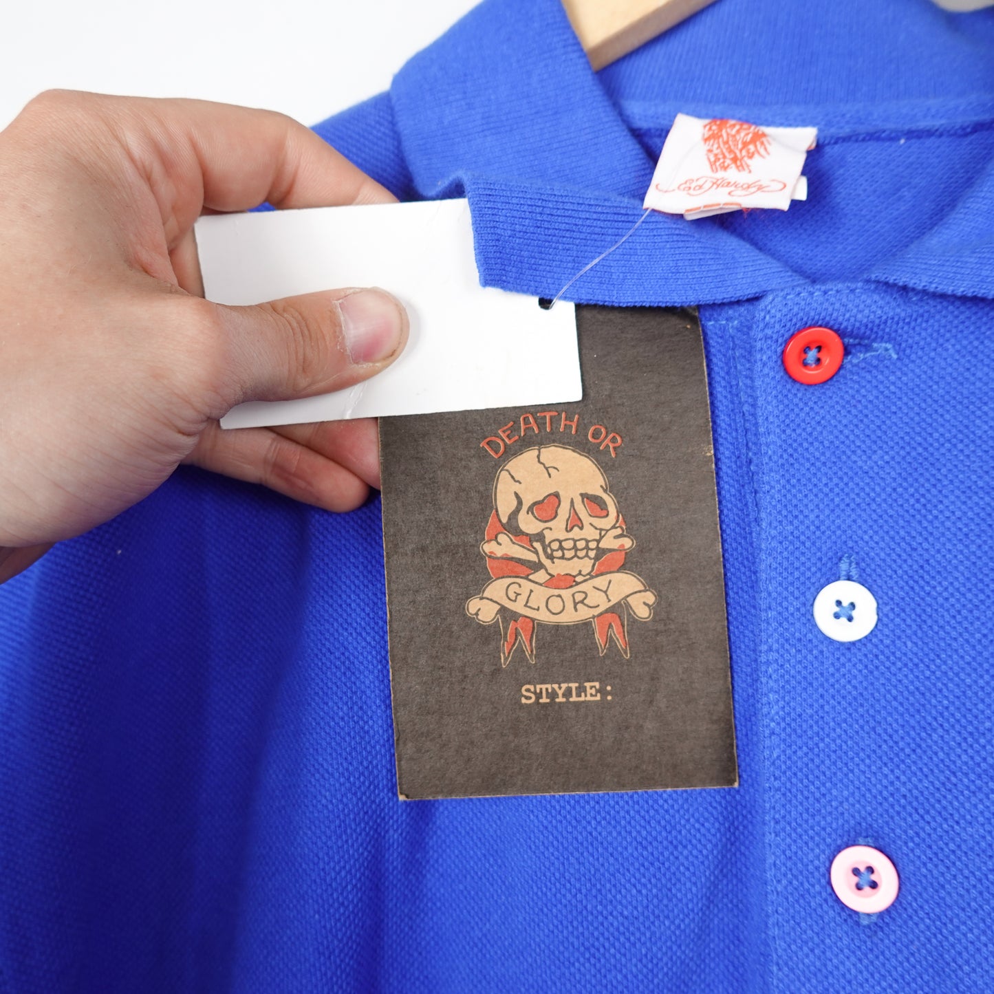 Ed Hardy Blue Polo Shirt - Size L