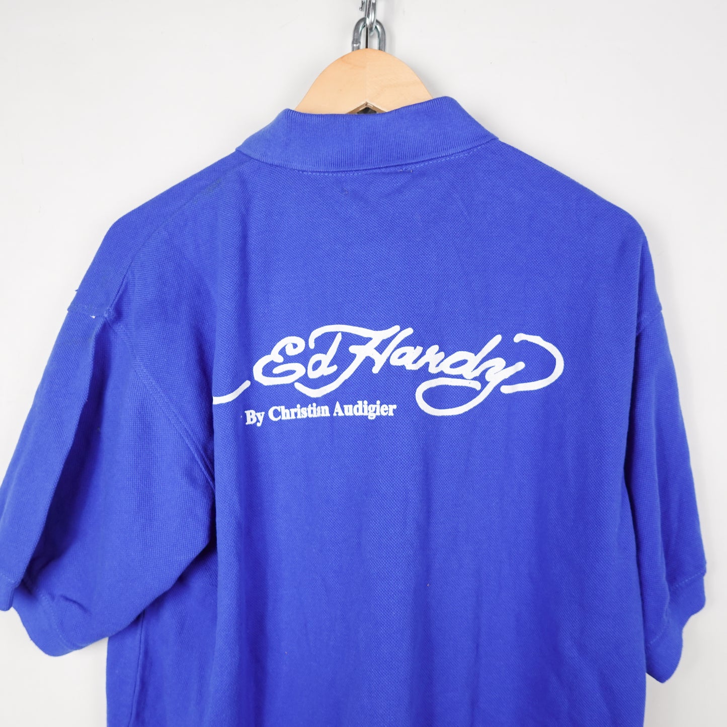 Ed Hardy Blue Polo Shirt - Size L