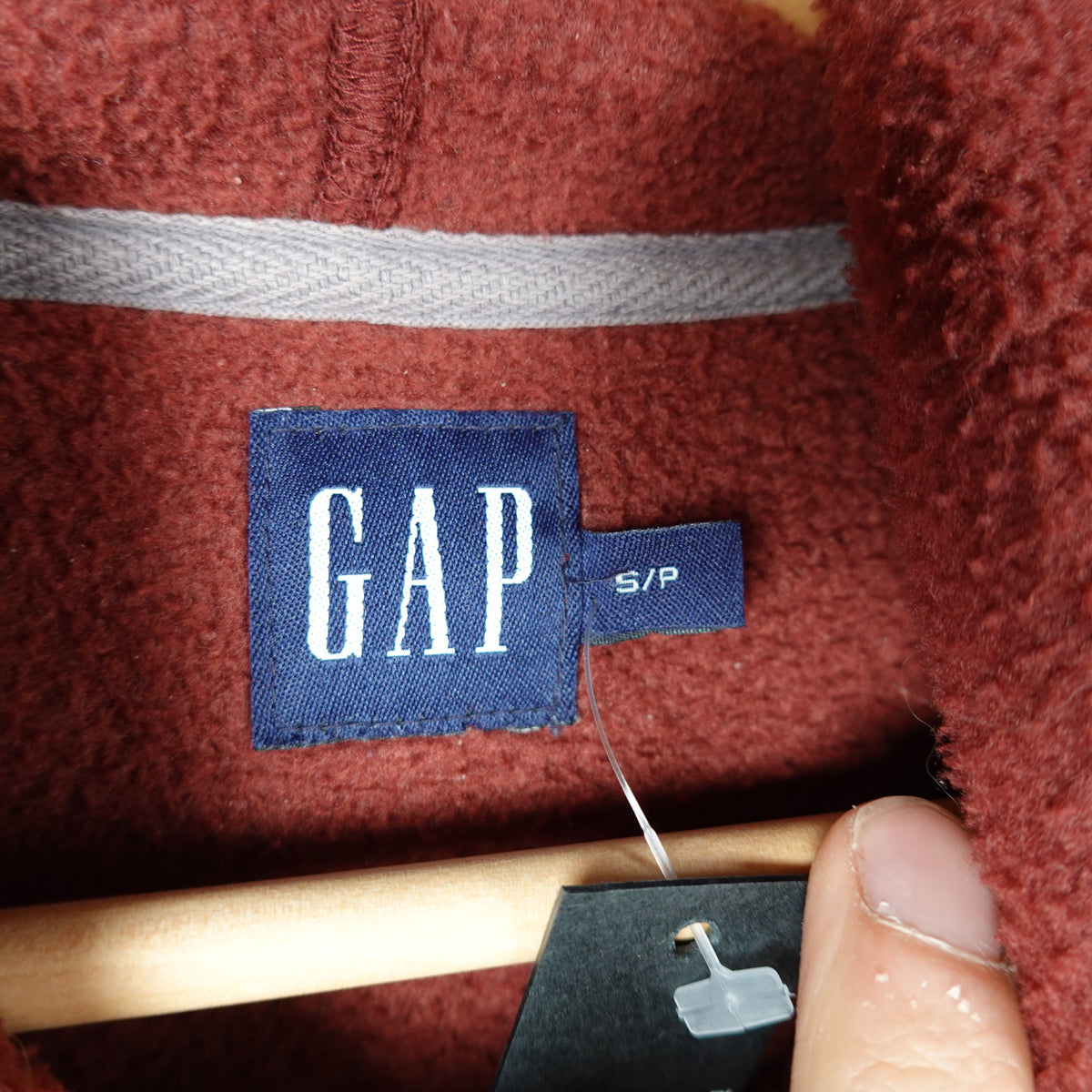 2001 GAP Red Fleece Hoodie - Size S