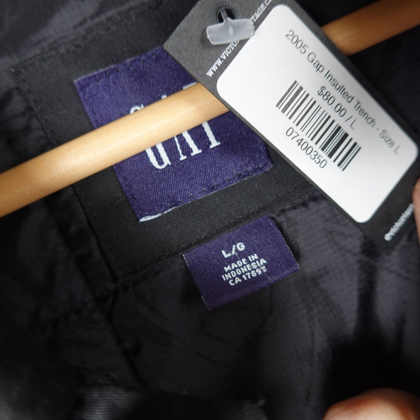 2005 Gap Insulted Trench Coat - Size L