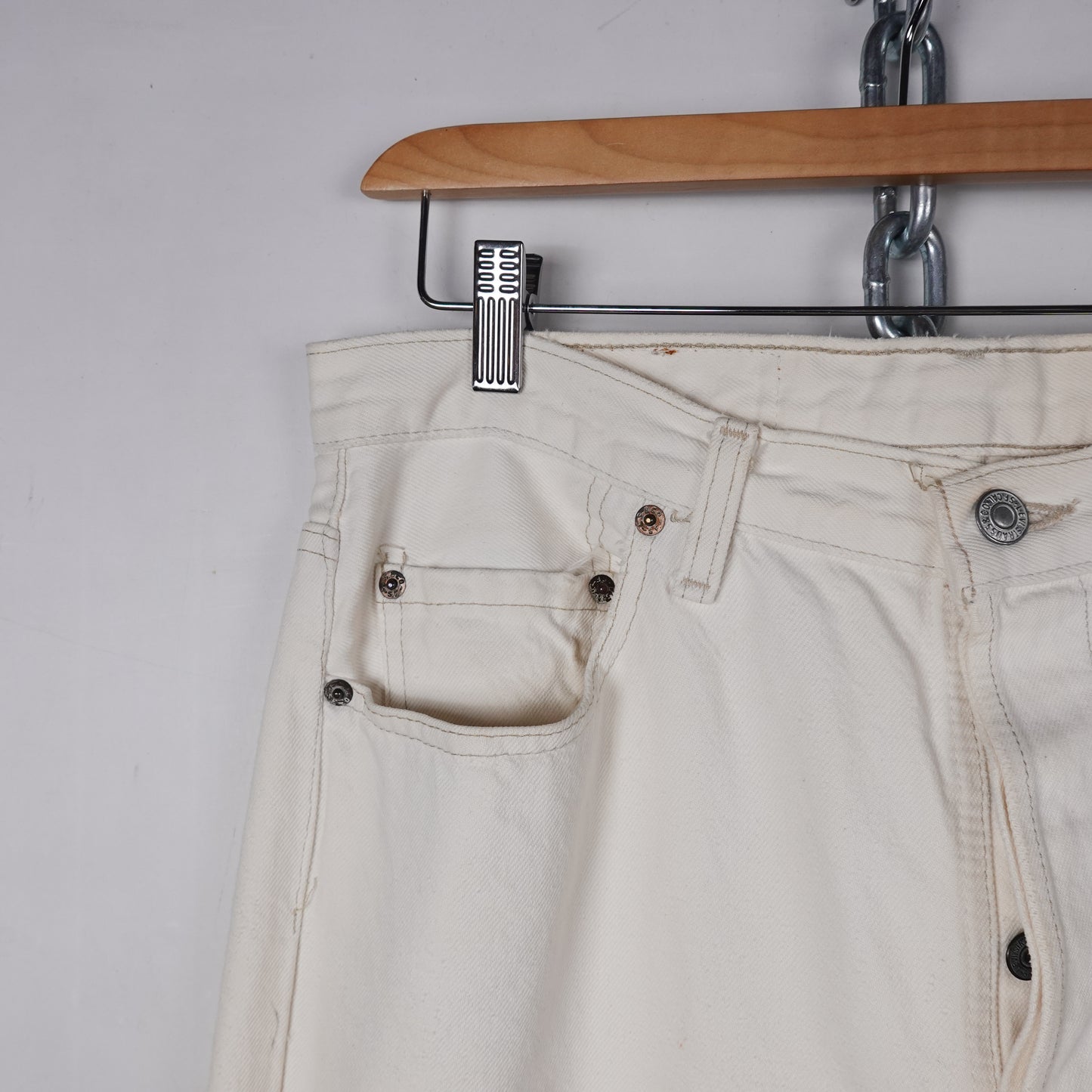 Vintage Levis 501XX  White Jeans - Size 34