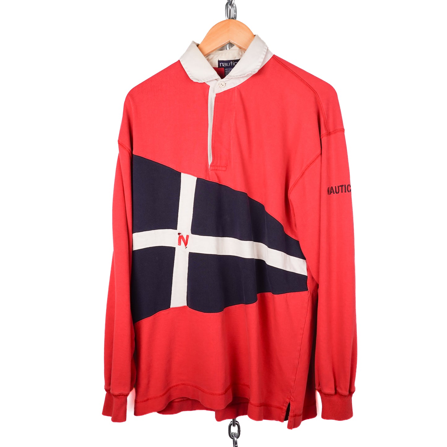 Vintage Nautica Flag L/S Shirt - Size L
