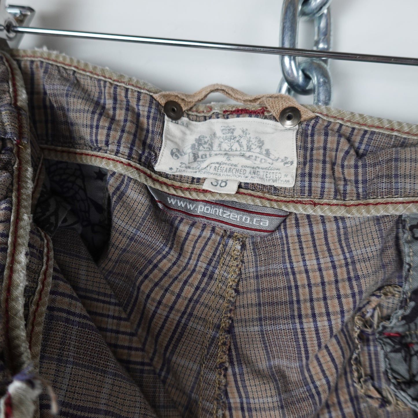 Y2K Point Zero Plaid Shorts - Size 38