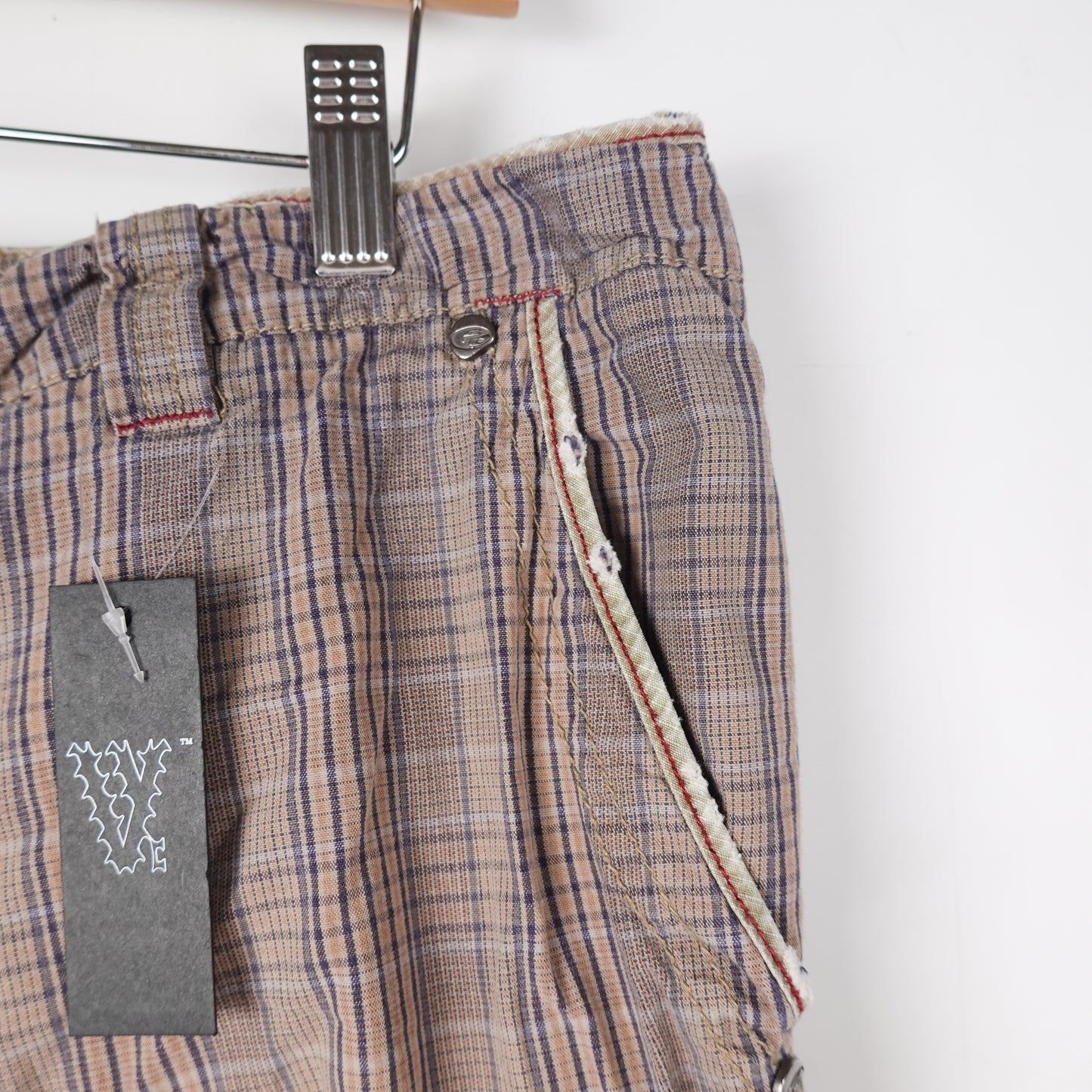 Y2K Point Zero Plaid Shorts - Size 38