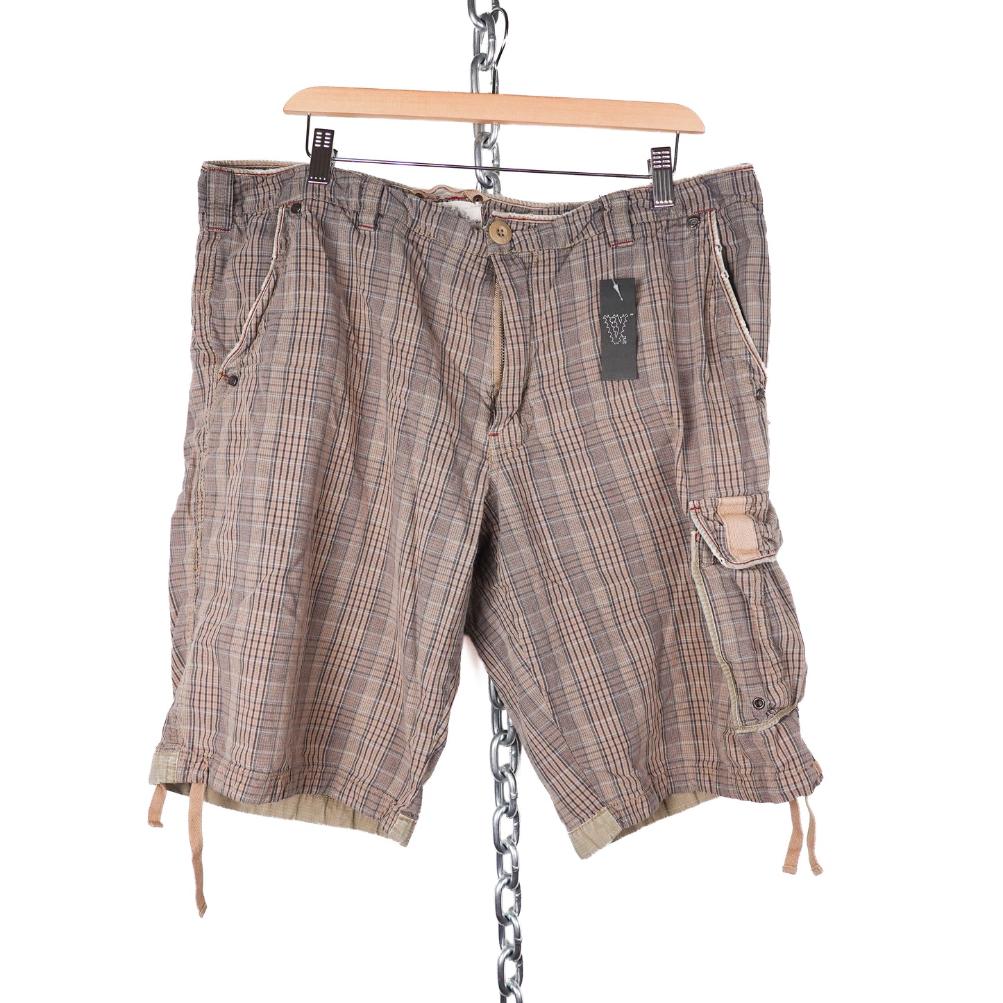 Y2K Point Zero Plaid Shorts - Size 38