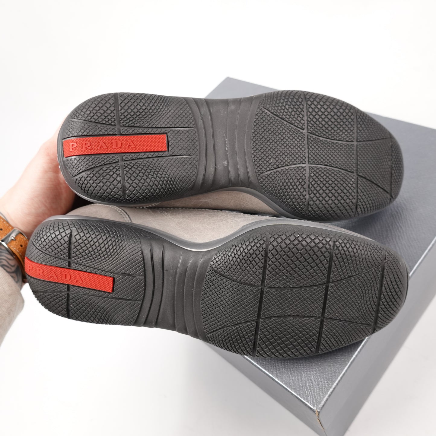 Y2K Prada Leather Low Top Sneakers - Womens 6