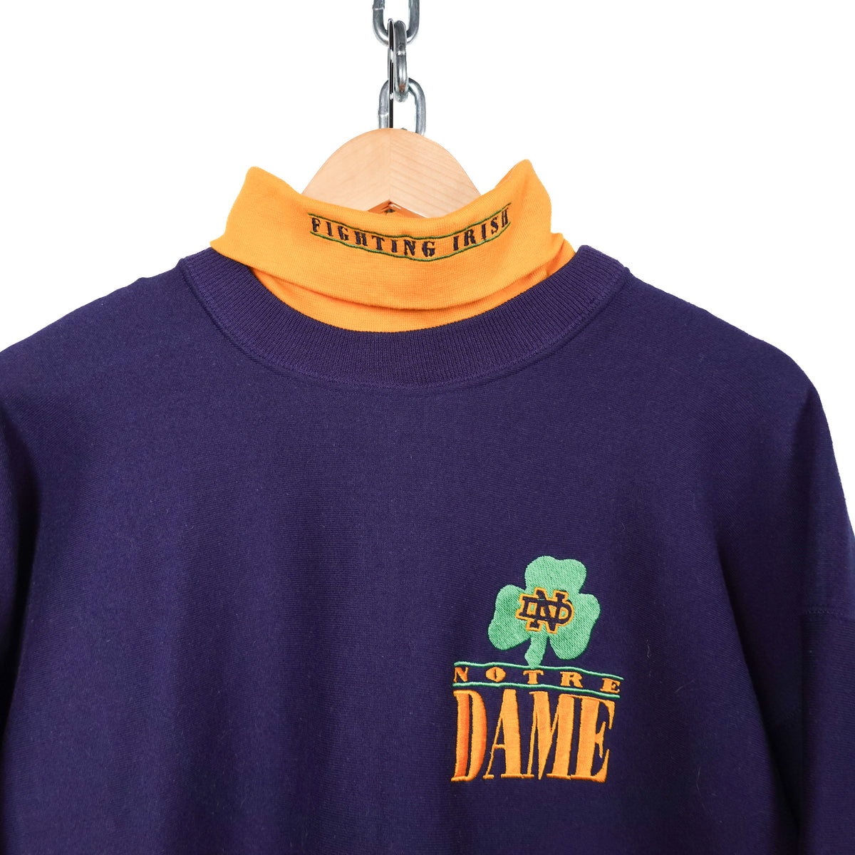1990s DS Notre Dame Turtleneck Sweater - Size L