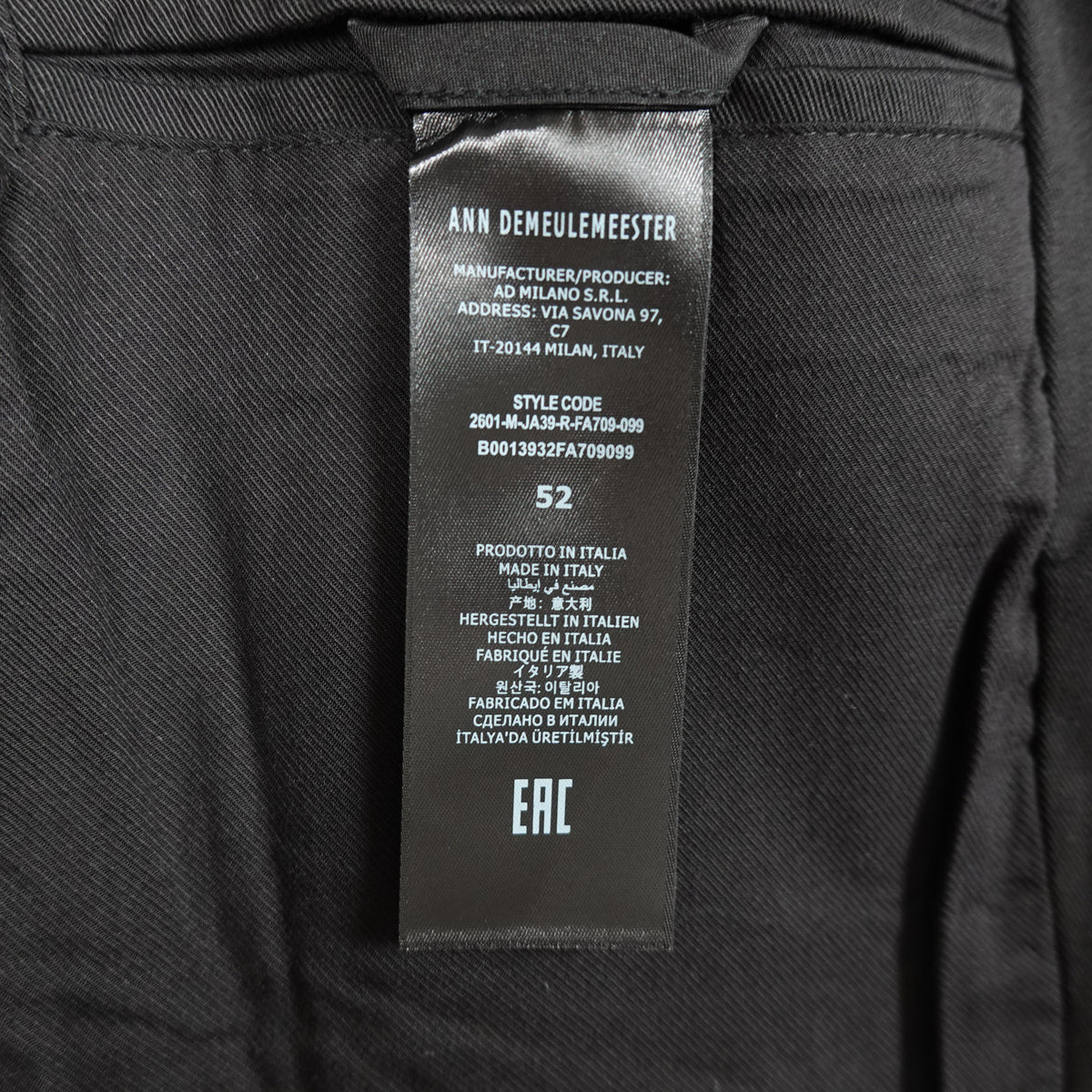 Ann Demeulemeester Harris Marsina Jacket - Size 52