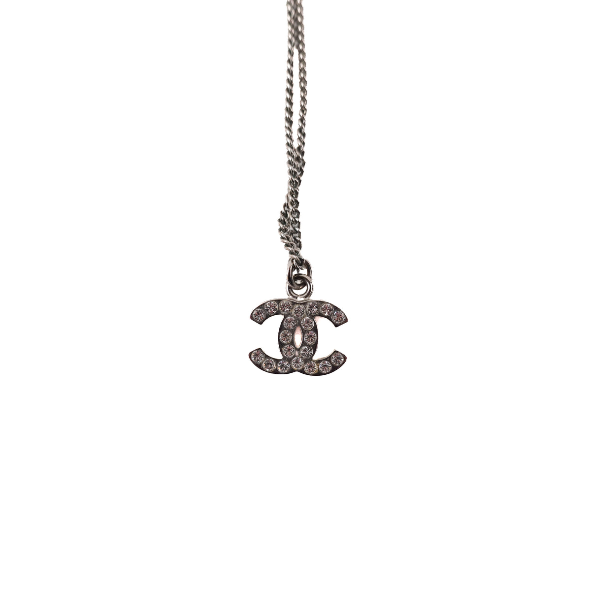 Chanel Swarovski Crystal CC Small Pendant Necklace